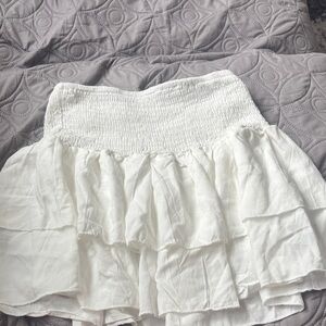 SHEIN White Ruffled A-Line Skirt